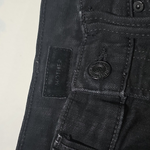 Mother The Diamond Swooner Black Skinny High-Waisted Jeans Size 24 - Picture 3 of 8